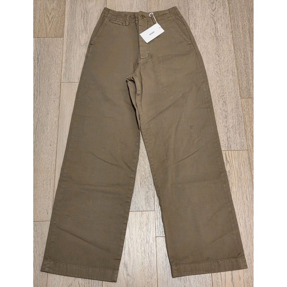 NWT Buck Mason Coyote Baja Twill Field Chino Wide Leg Pants 24 Brown $125 READ